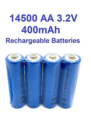 14500 LiFePO4 AA 3.2V 400mAh Rechargeable Batteries For Solar Lights IFR14500 • $8.99