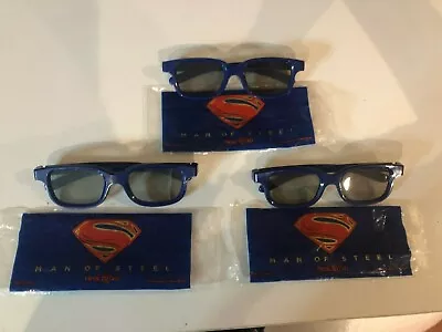 SUPERMAN MAN OF STEEL MOVIE REAL D ADULT 3D GLASSES Collectible Lot Of 3 #2891 • $19.99