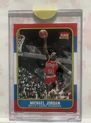 1986-87 Fleer Basketball #57 Michael Jordan RC Rookie HOF Hand Drawn #’d 69/86 • $25