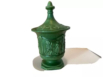 Arnels Vintage Green Ceramic Vase Moma Lola 69 With Lid Greek Theme • $5