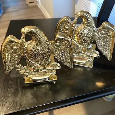 Brass Eagle Bookends Vintage Pair Of Baldwin Brass Eagle Bookends Forged In USA • $45