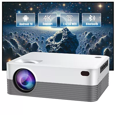 4K Projector 7000 Lumen LED 1080P WiFi Bluetooth UHD Portable Home Theater HDMI • $72.39