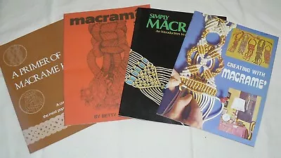Lot Of 4 Vintage 1970s Macrame How To Pattern Books Simply Creating With Knots  • $16.79