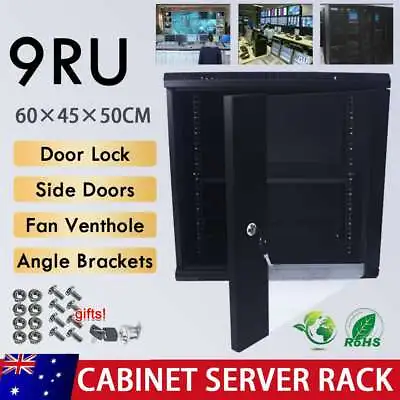9RU 19 Inch 450mm Deep Wall Mount Cabinet Server Network Comms LAN Rack Data AU • $118.99