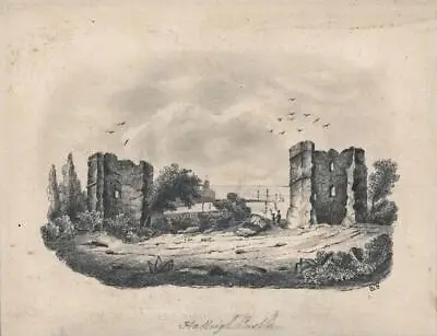 HADLEIGH CASTLE ESSEX Small Pencil Drawing - 19TH CENTURY • £150