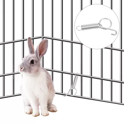 10PCS Pet Cage Door Hook Metal Spring Clips Wire Tension Spring • £18.49