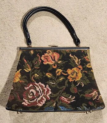 Vintage Dover Women's Purse Handbag Floral Tapestry Needlepoint Carpet Bag  • $34