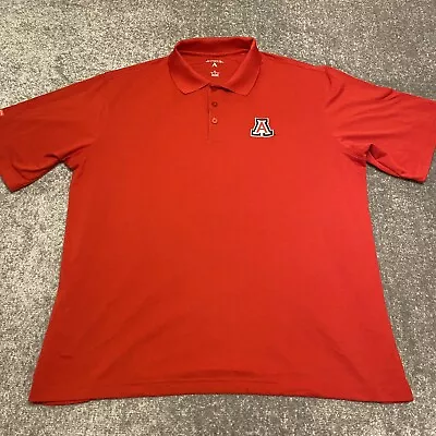 Antigua Arizona Wildcats Mens Polo Shirt XL Red U Of A Logo Polyester Adult • $16.88