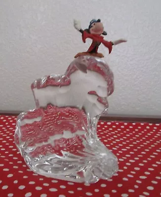 Disney SORCERER MICKEY MOUSE FANTASIA Franklin Mint CRYSTAL Figurine With COA • $24.99