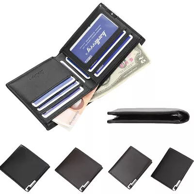 Men's Leather Short Wallet Credit Card Clip RFID Security Wallet Coin Handbag US • $7.34