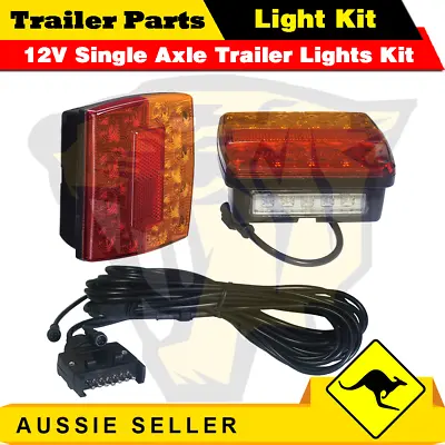 $69.99 • Buy 2 X 18 LED Single Axle TRAILER LIGHTS KIT WIRE Kit, Plug & Play, Water Proof 12V