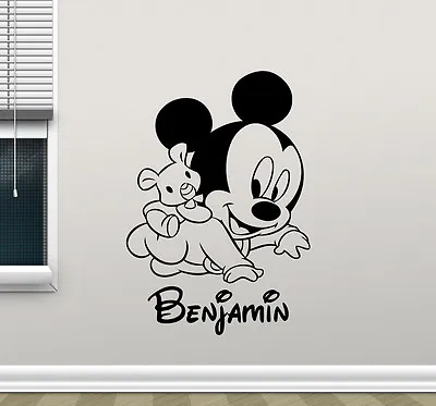 Personalized Mickey Mouse Wall Decal Custom Boy Vinyl Sticker Decor Mural 97crt • $29.97