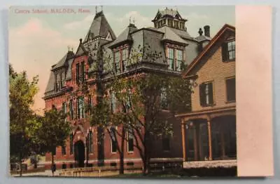 Centre School Malden MA Massachusetts Vintage Postcard (#8179) • $5.99