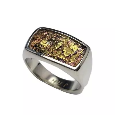 Vintage Estate Natural Gold Nugget Sterling Silver Men's Ring NOC Orocal Sz 11.5 • $199.99