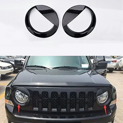 $26.16 • Buy 2X Front Angry Eyes Style Light Headlight Trim Cover For Jeep Patriot 2011-2017