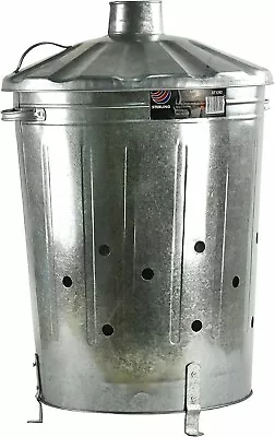 Galvanized Incinerator Paper Leaf Wood Waste Burner Garden Rubbish Fire Bin • £21.99