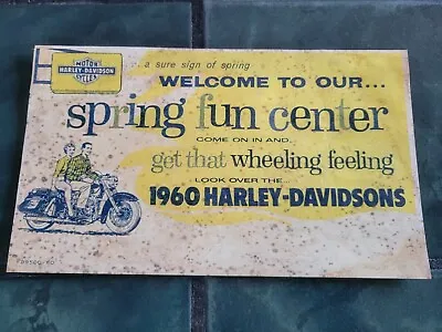 Vintage HARLEY DAVIDSON MOTORCYCLE 1960 Dealer Poster Sign • $42.99