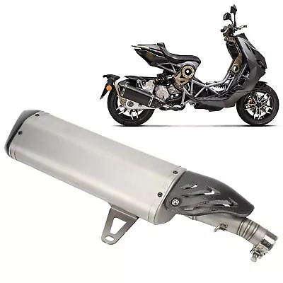 Motorcycle Exhaust Muffler Rear Pipe With Carbon Fiber Heat Shield For ITALJET ∗ • $290.73