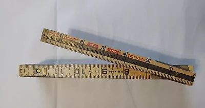 Vintage LUFKIN X46 Red End 72  Wooden Folding Extension Ruler  - Made In USA • $7.50