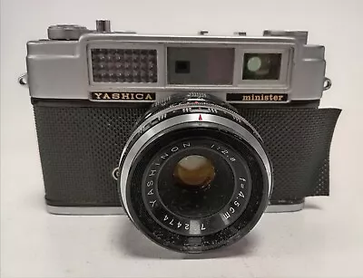 Yashica Minister Rangefinder 35mm Film Camera Yashinon 45mm F/2.8 Lens Untested • £9.99