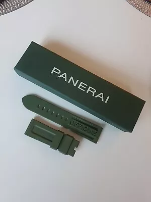 OFFICINE PANERAI OEM 24mm MILITARY GREEN RUBBER STRAP FOR TANG BUCKLE • £179.99