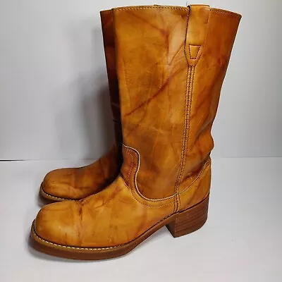 ACME Marbled Leather Square Toe Campus Cowboy Boots Men's 10.5 D • $95