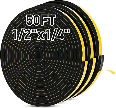 50FT Weather Stripping Door Seal StripFoam Insulation Tape For Doors And Window • $9.99