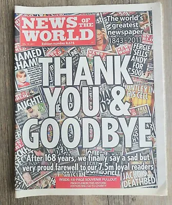 News Of The World Newspaper - 10th July 2011 - Last Ever Edition - Complete Mint • £6.50