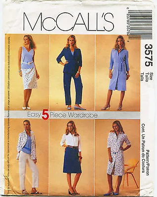 McCalls 3575 Dress Shirt Top Pants Skirt Misses Sewing Pattern Uncut • $9.24