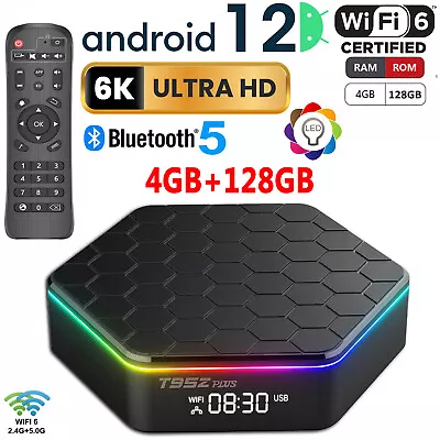 Upgraded 4GB+128GB Smart Android 12.0 TV Box Quad Core 6K HD Stream Player BT5.0 • $85.99