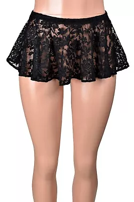 $32 • Buy Black Lace Micro Mini Skirt 8  Long XS S M L XL 2XL 3XL Sheer Lingerie Plus Size