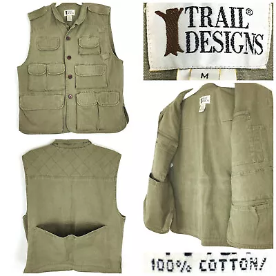 Trail Designs Mens Medium (43 In Chest) Khaki Multi-Pocket Outdoor Fishing Vest • $15.75