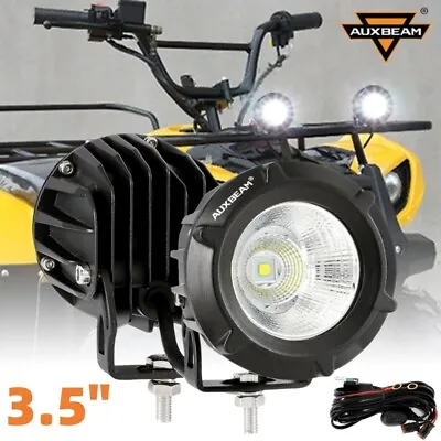 2x AUXBEAM White LED Pods Spot Flood Light Motorcycle Headlight Driving Fog Lamp • $59.98