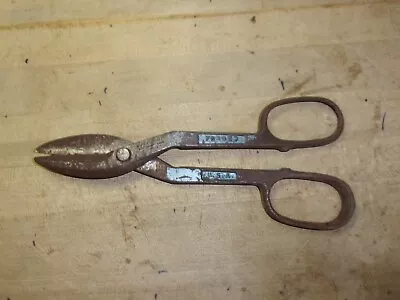 Vintage Powr-kraft Tin Snips/shears 10  84-6025 Montgomery Ward FREE SHIPPING • $12.99