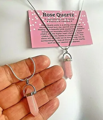 £3.99 • Buy Healing Quartz Point Wand Stone Crystal Necklace Pendant Reiki