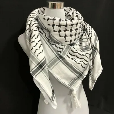 Keffiyeh Shemagh All Original Made In Palestine Arab Scarf Kufiya Arafat Cotton • $21.19