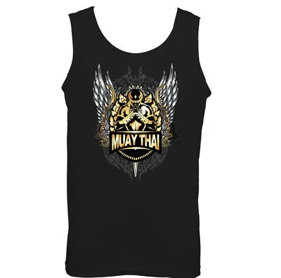 MUAY THAI VEST UFC MMA Martial Arts Training Top Gym TIGER Glove Fighter Mens • £11.99