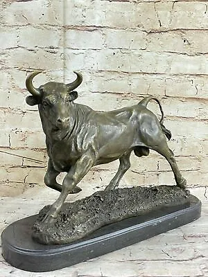 Extra Large Bronze Coffee Wall Street Bull OX Figure Statue 20 LBS Figure NR • $234.50