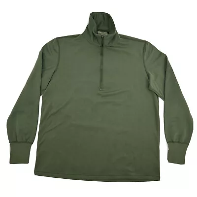 US Military Sleeping Shirt Heat Retentive Adult M Green Long Sleeve 1/4 Zip NEW • $34.99