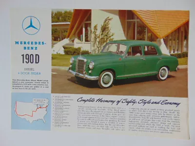 Original Mercedes Benz W121 190D Diesel 4-Door Sedan Brochure • $10