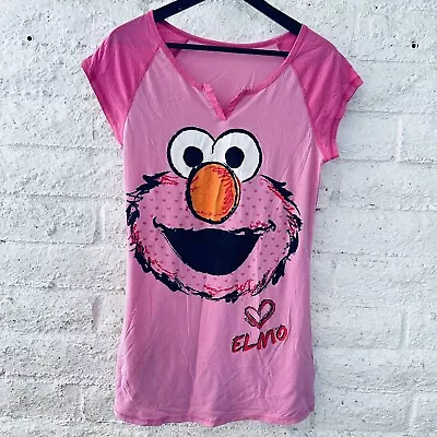 Sesame Street Women's Hot Pink Sesame Street Elmo Nightgown Sleep Shirt S • $13