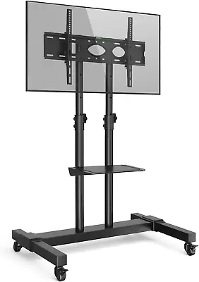 RFIVER Tall Mobile TV Stand On Wheels Castors For Most 32 -80  Flat Curved TVs • £123.80