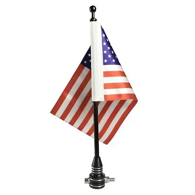 Black Universal Motorcycle American USA Flag Pole Luggage Rack Mount For Harley • $28.97