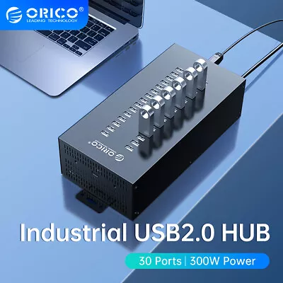 ORICO USB 2.0 Metal Hub Industrial Commercial 20-30 Ports 300W Powered Data Hub • $95.24