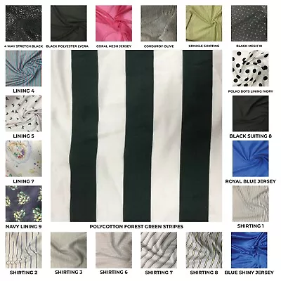 CLEARANCE FABRICS COTTONS SHIRTING PRINTS LININGS Mixed Material Dress Clothing • £2.99