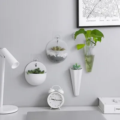 £4.90 • Buy Wall Mounted Modern Vase Hanging Flower Plant Pots Basket Hydroponic Home Decor