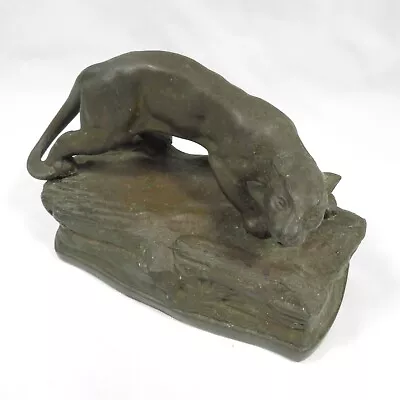 Vintage K & O Panther Bookend Prowling Big Cat Cougar Mountain Lion AS IS • $27