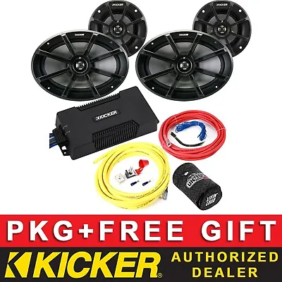 Kicker Pxa400.4 Marine/utv Audio 4ch Amplifier+6.5 +6 X9  Speakers+8awg Amp Kit • $825.88