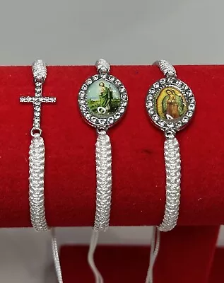 Adjustable Bracelets For Everyone! St. Jude  Cross Virgen De Guadalupe 3pc • $12