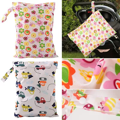 Waterproof Wet Bag For Babies Cloth Nappy Diaper Wipes Swimwear Picnic Pool • £4.56